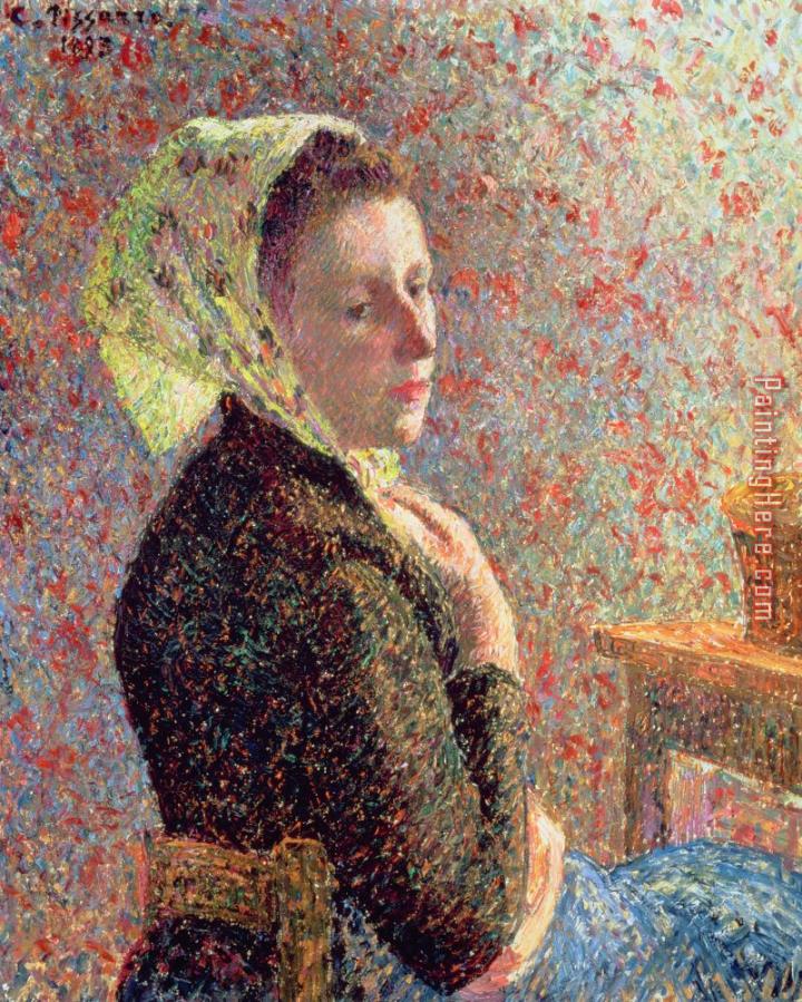 Camille Pissarro Woman wearing a green headscarf